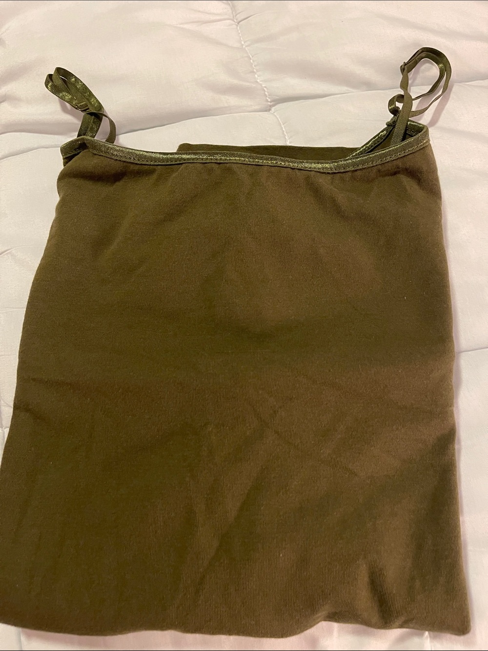 Ambiance Olive Green Velvet-Trim Camisole